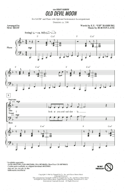 page one of Old Devil Moon (SATB Choir)