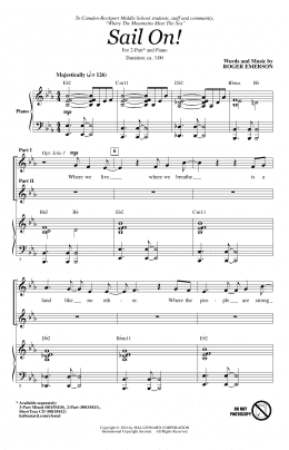 page one of Sail On! (2-Part Choir)