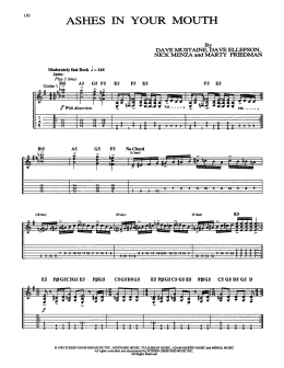 page one of Ashes In Your Mouth (Guitar Tab)
