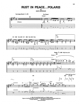 page one of Rust In Peace...Polaris (Guitar Tab)
