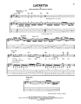 page one of Lucretia (Guitar Tab)