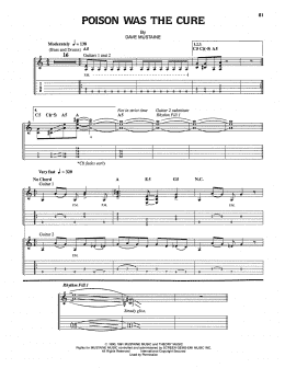 page one of Poison Was The Cure (Guitar Tab)