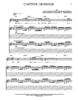 page one of Captive Honour (Guitar Tab)