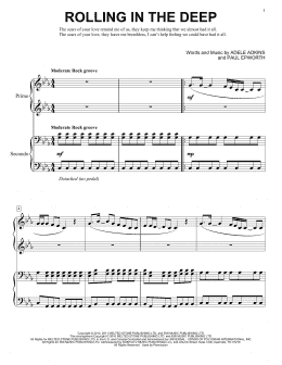 page one of Rolling In The Deep (Piano Duet)