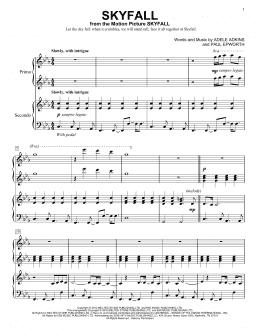 page one of Skyfall (Piano Duet)