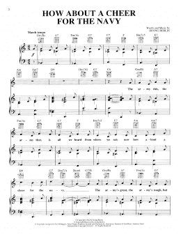 page one of How About A Cheer For The Navy (Piano, Vocal & Guitar Chords (Right-Hand Melody))
