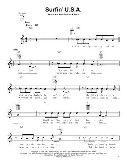 page one of Surfin' U.S.A. (Ukulele)
