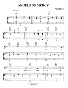 page one of Angels Of Mercy (Piano, Vocal & Guitar Chords (Right-Hand Melody))