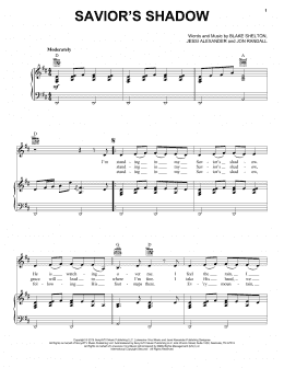 page one of Savior's Shadow (Piano, Vocal & Guitar Chords (Right-Hand Melody))