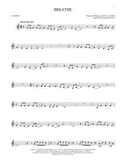 page one of Breathe (Clarinet Solo)