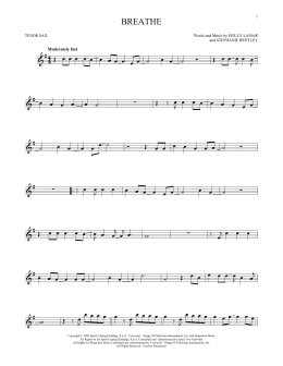 page one of Breathe (Tenor Sax Solo)