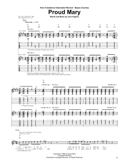 page one of Proud Mary (Guitar Tab)