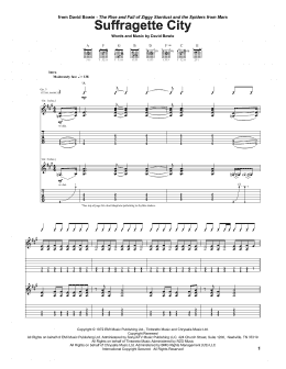 page one of Suffragette City (Guitar Tab)