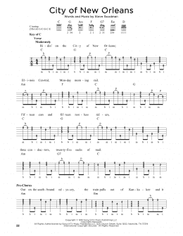 page one of City Of New Orleans (Banjo Tab)