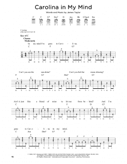 page one of Carolina In My Mind (Banjo Tab)