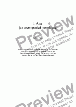 page one of I Am [an accompanied monologue. Orch]