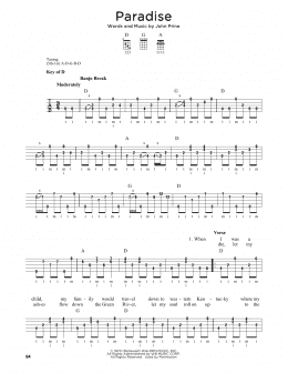 page one of Paradise (Banjo Tab)