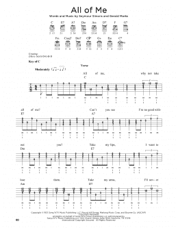 page one of All Of Me (Banjo Tab)