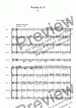 page one of Sonata in A, KV 331 - 3. Rondo "alla Turca"