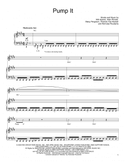 page one of Pump It (Piano, Vocal & Guitar Chords (Right-Hand Melody))