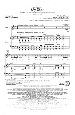 page one of My Shot (from Hamilton) (arr. Roger Emerson) (SATB Choir)