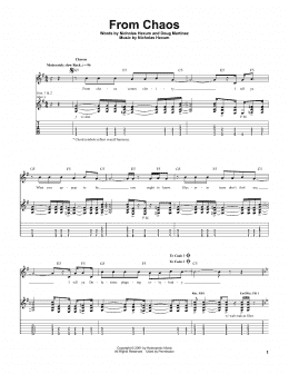 page one of From Chaos (Guitar Tab)