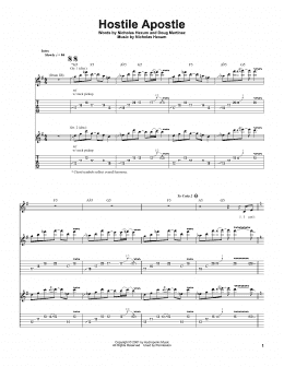page one of Hostile Apostle (Guitar Tab)