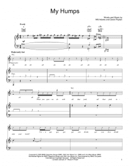 page one of My Humps (Piano, Vocal & Guitar Chords (Right-Hand Melody))
