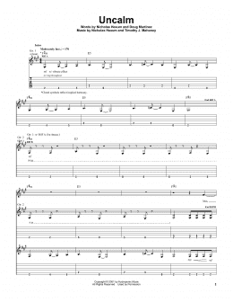 page one of Uncalm (Guitar Tab)