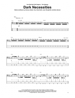 page one of Dark Necessities (Bass Guitar Tab)