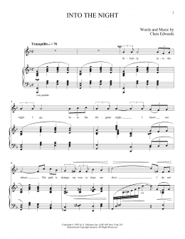 page one of Into The Night (Piano & Vocal)
