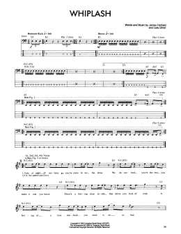 page one of Whiplash (Bass Guitar Tab)