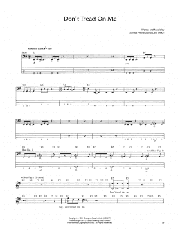 page one of Don't Tread On Me (Bass Guitar Tab)