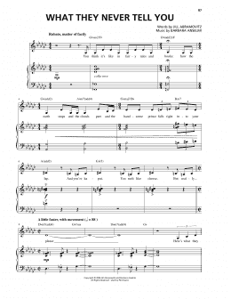page one of What They Never Tell You (Piano & Vocal)