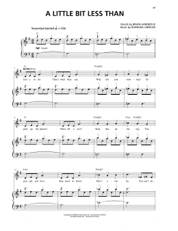 page one of A Little Bit Less Than (Piano & Vocal)