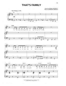 page one of That's Family (Piano & Vocal)