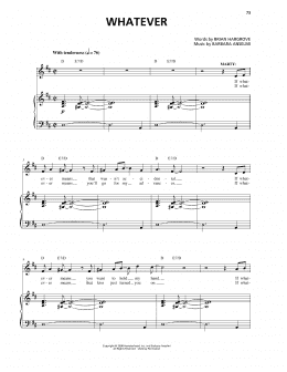 page one of Whatever (Piano & Vocal)
