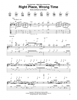 page one of Right Place, Wrong Time (Guitar Tab)
