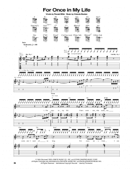 page one of For Once In My Life (Guitar Tab)