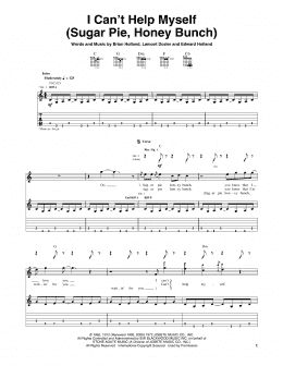 page one of I Can't Help Myself (Sugar Pie, Honey Bunch) (Guitar Tab)