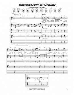 page one of Tracking Down A Runaway (Guitar Tab)