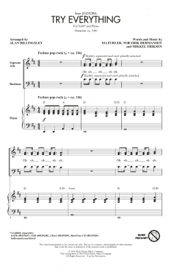 page one of Try Everything (from Zootopia) (arr. Alan Billingsley) (SAB Choir)