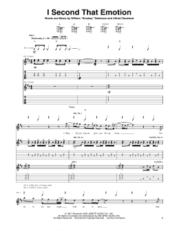 page one of I Second That Emotion (Guitar Tab)