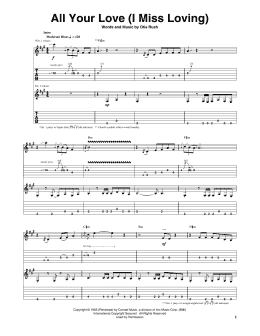page one of All Your Love (I Miss Loving) (Guitar Tab)
