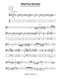page one of Wild Fire Woman (Guitar Tab)