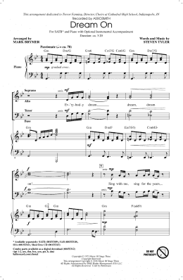 page one of Dream On (arr. Mark Brymer) (SATB Choir)
