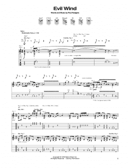 page one of Evil Wind (Guitar Tab)