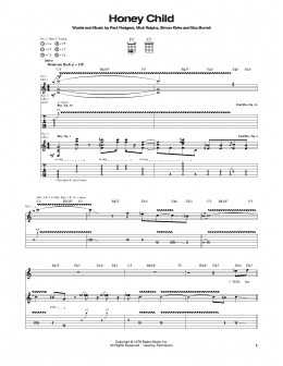 page one of Honey Child (Guitar Tab)