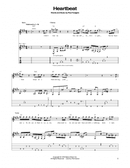 page one of Heartbeat (Guitar Tab)