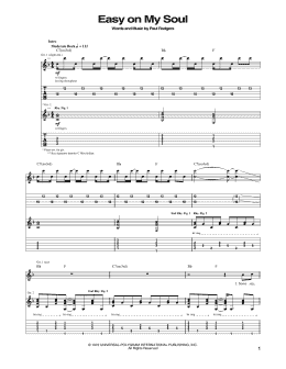 page one of Easy On My Soul (Guitar Tab)